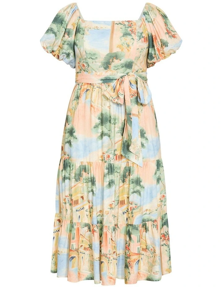 Laurena Sardinia Print Maxi Dress in Light Peach image 3
