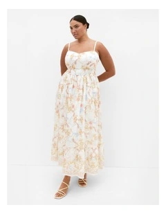 Clover Opulent Print Maxi Dress in Ivory
