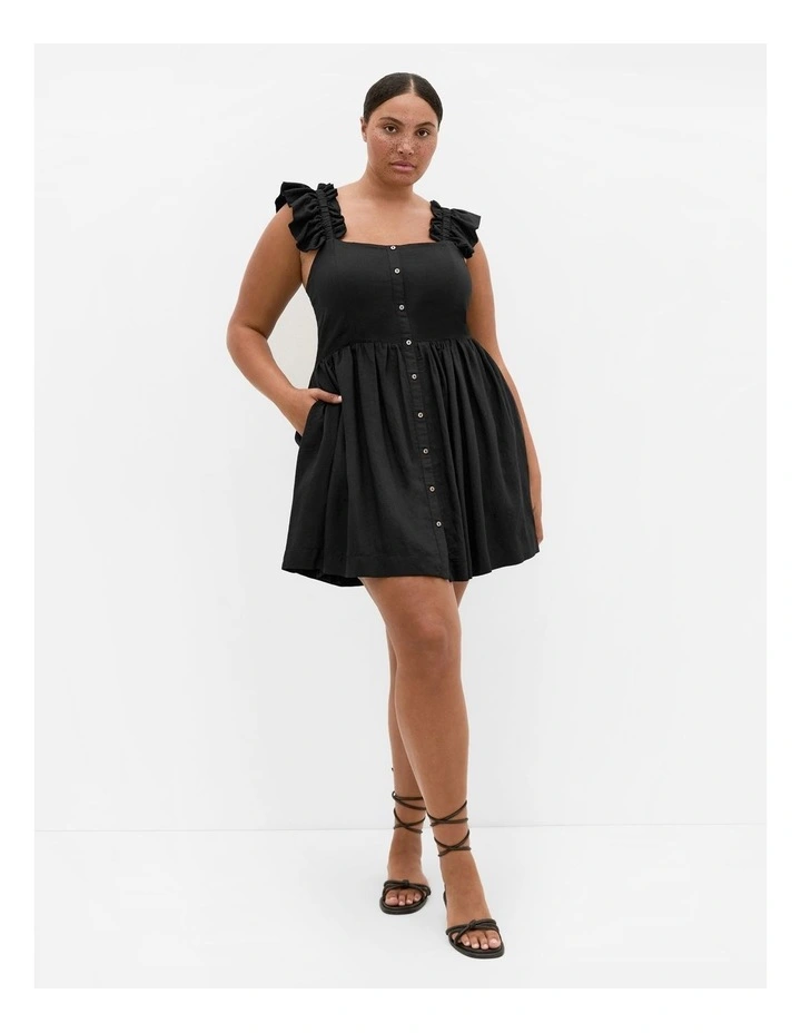Mirage Tie Back Mini Dress in Black image 1