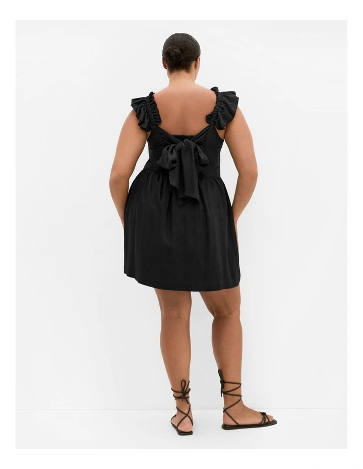 Mirage Tie Back Mini Dress in Black image 2