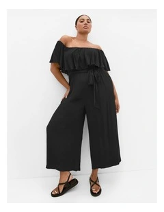 Emery Off Shoulder Jumpsuit in Black