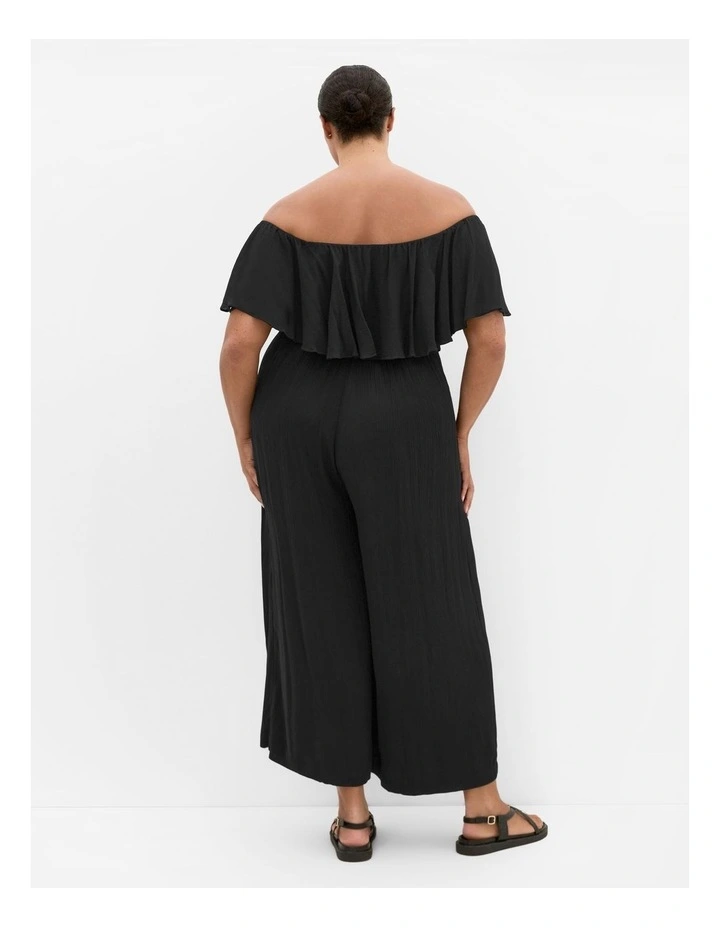 Emery Off Shoulder Jumpsuit in Black image 2