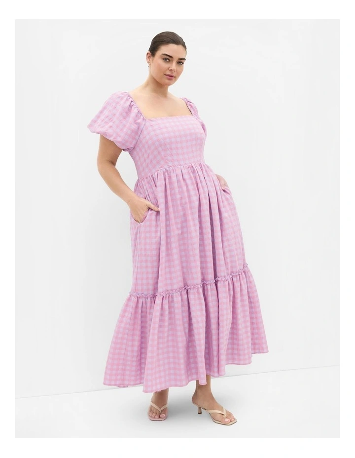 Immy Gingham Maxi Dress in Lilac image 1
