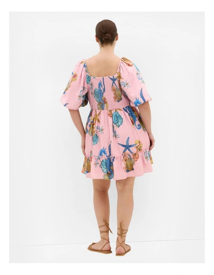 Giselle Seahorse Print Mini Dress in Pink image 2