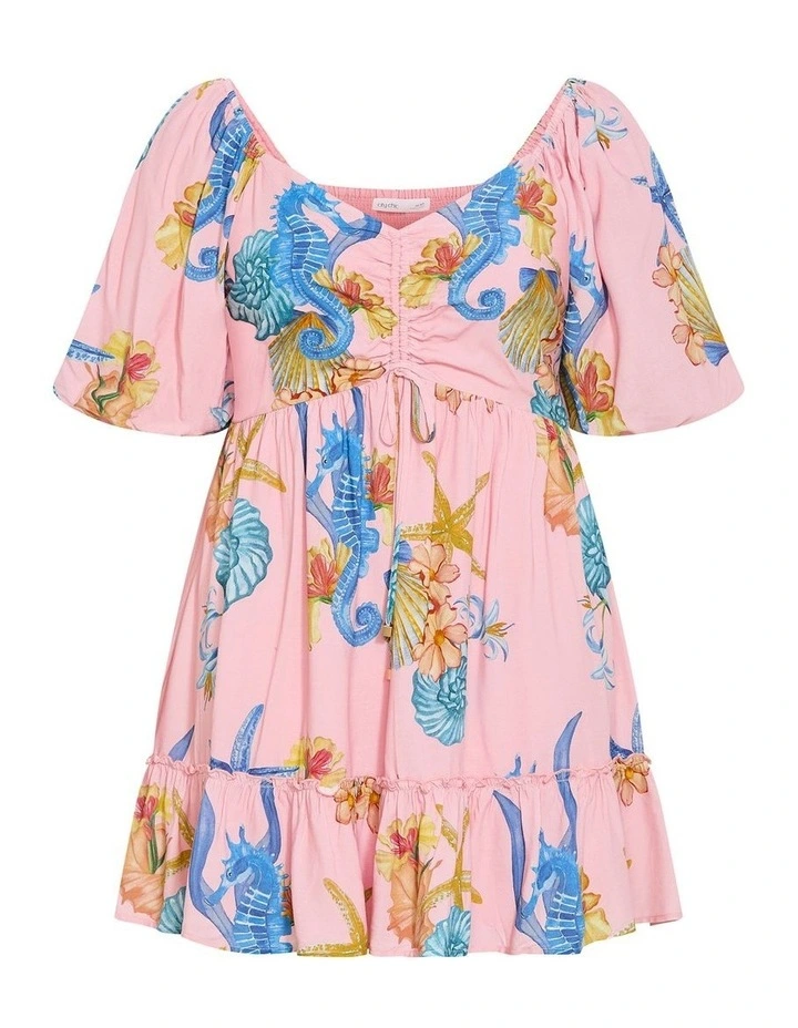 Giselle Seahorse Print Mini Dress in Pink image 3