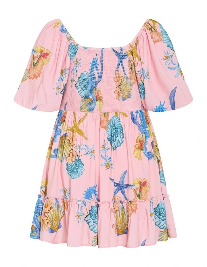 Giselle Seahorse Print Mini Dress in Pink image 4