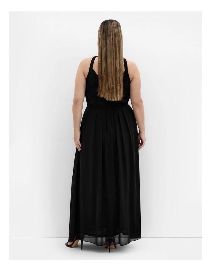 Panelled Bodice Maxi Dress in Black image 2