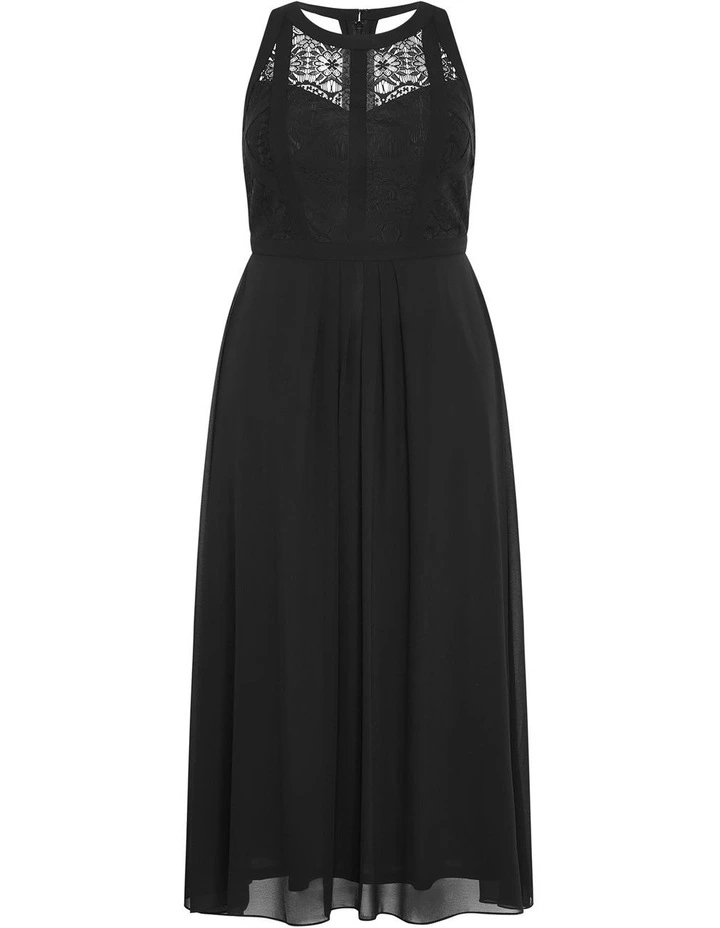 Panelled Bodice Maxi Dress in Black image 3