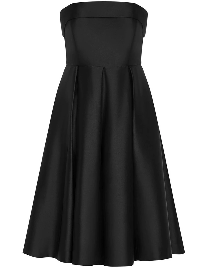 Tiffany Strapless Midi Dress in Black image 3
