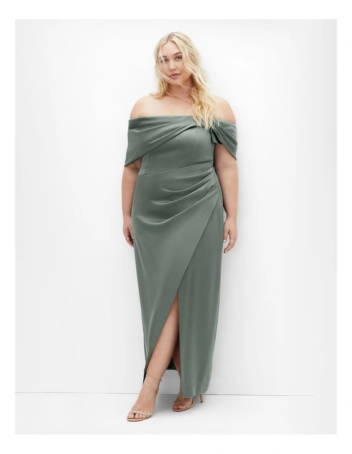 Paloma Off Shoulder Maxi Dress in Sage image 1