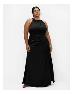 Celina Halter Maxi Dress in Black