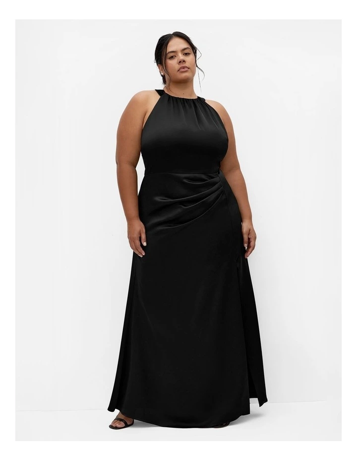 Celina Halter Maxi Dress in Black image 1