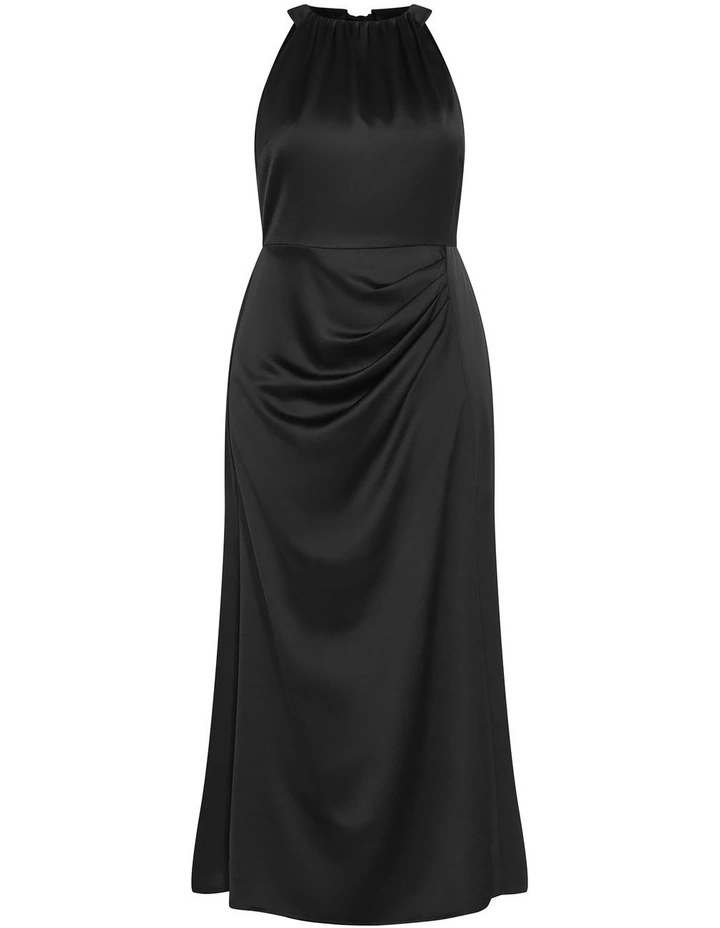 Celina Halter Maxi Dress in Black image 3