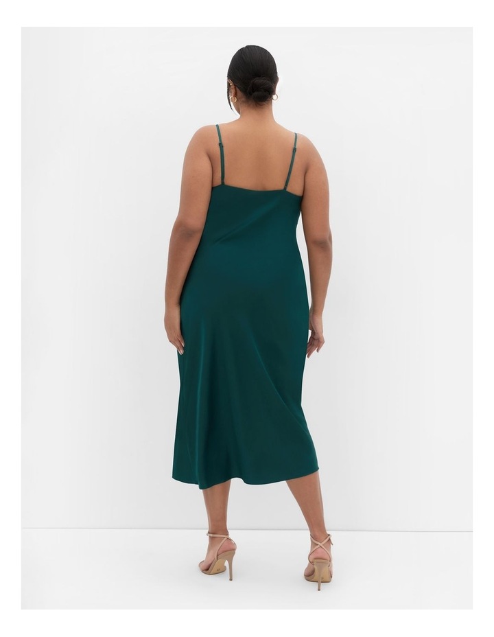 adelina waterfall slip midi dress Plus Size Backless Hardware Sleeveless Mesh Cowl Neck, Adelina Ruched Midi Dress in Green, Size 2X, For Vacation