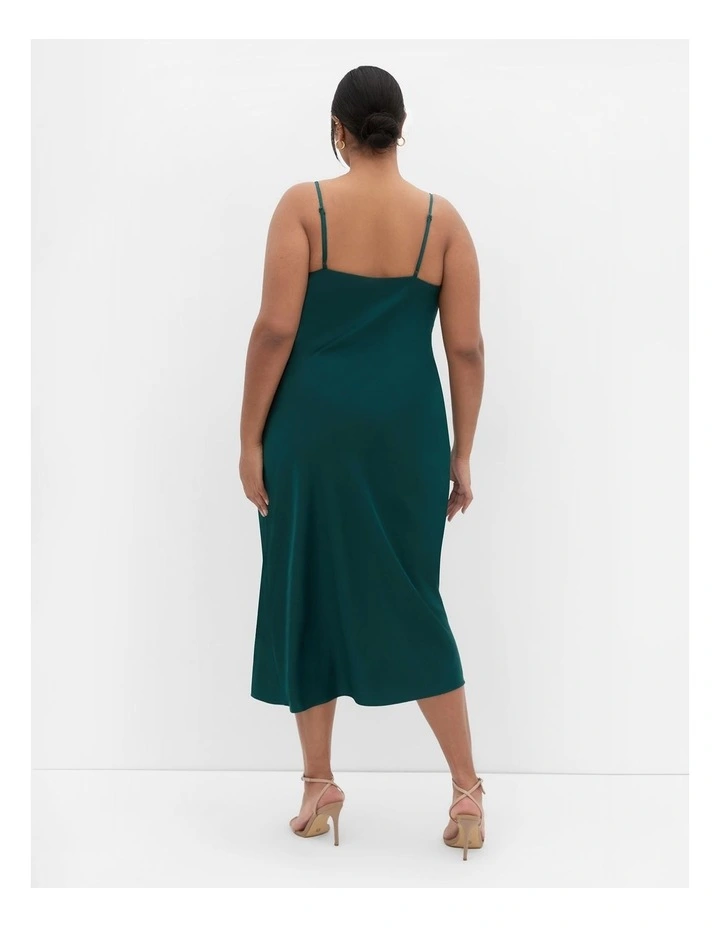 Adelina Twist Slip Dress in Emerald image 2