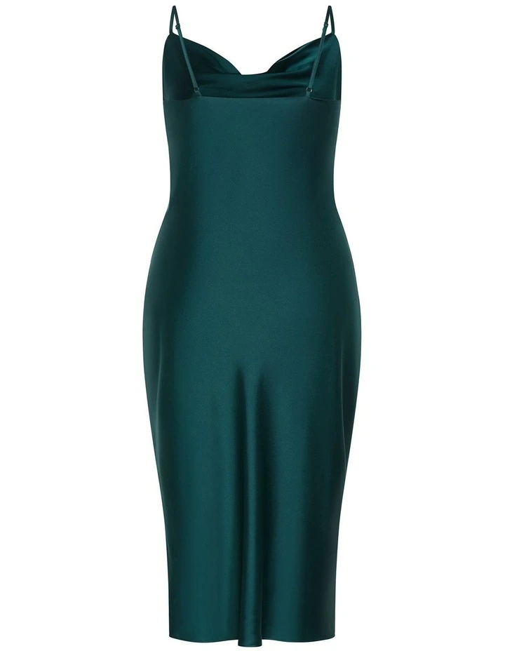 Adelina Twist Slip Dress in Emerald image 4