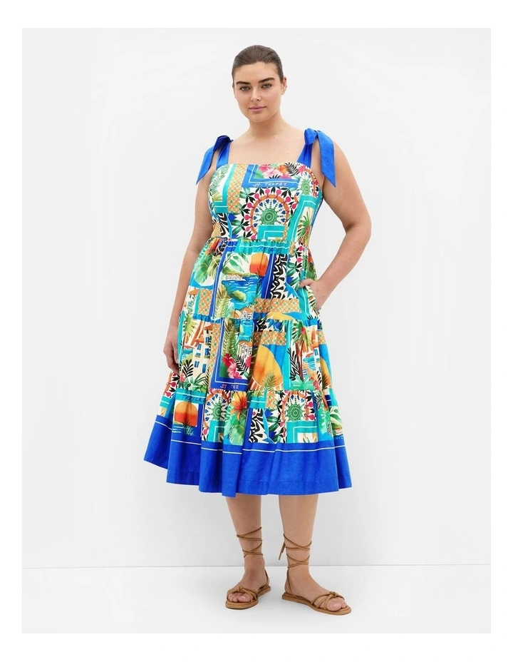 Holiday Tuscan Print Midi Dress in Tuscan Sun Print image 1