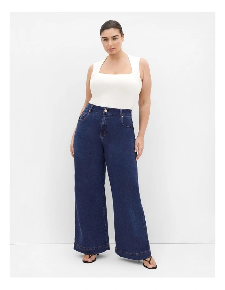 Harley Fit Jorja Wide Leg Jeans in Mid Wash image 1