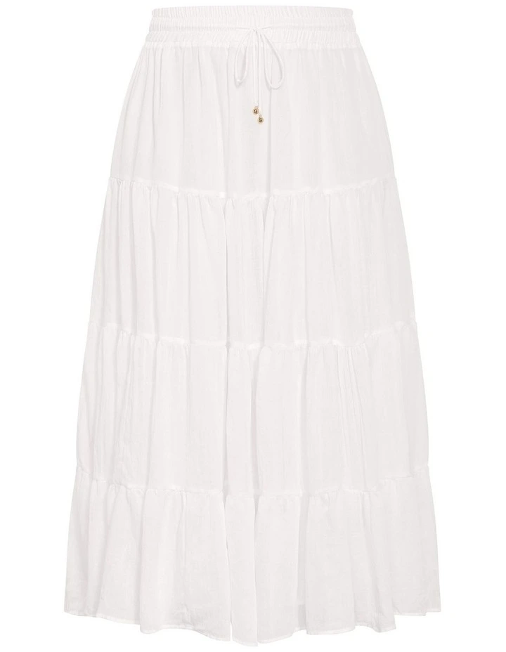 Meli Tier Maxi Skirt in Ivory image 3