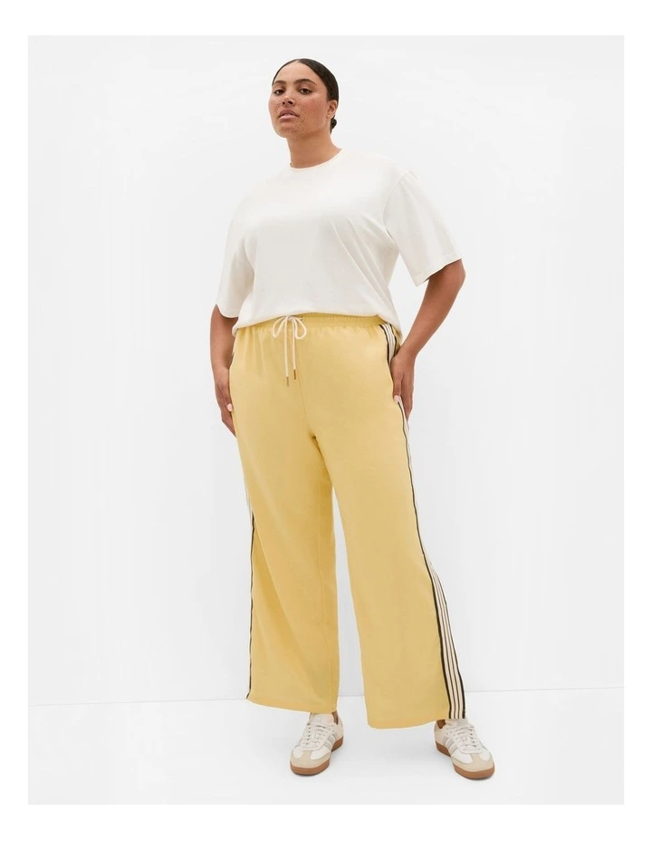 Side Stripe Linen Blend Pant in Buttercup image 1