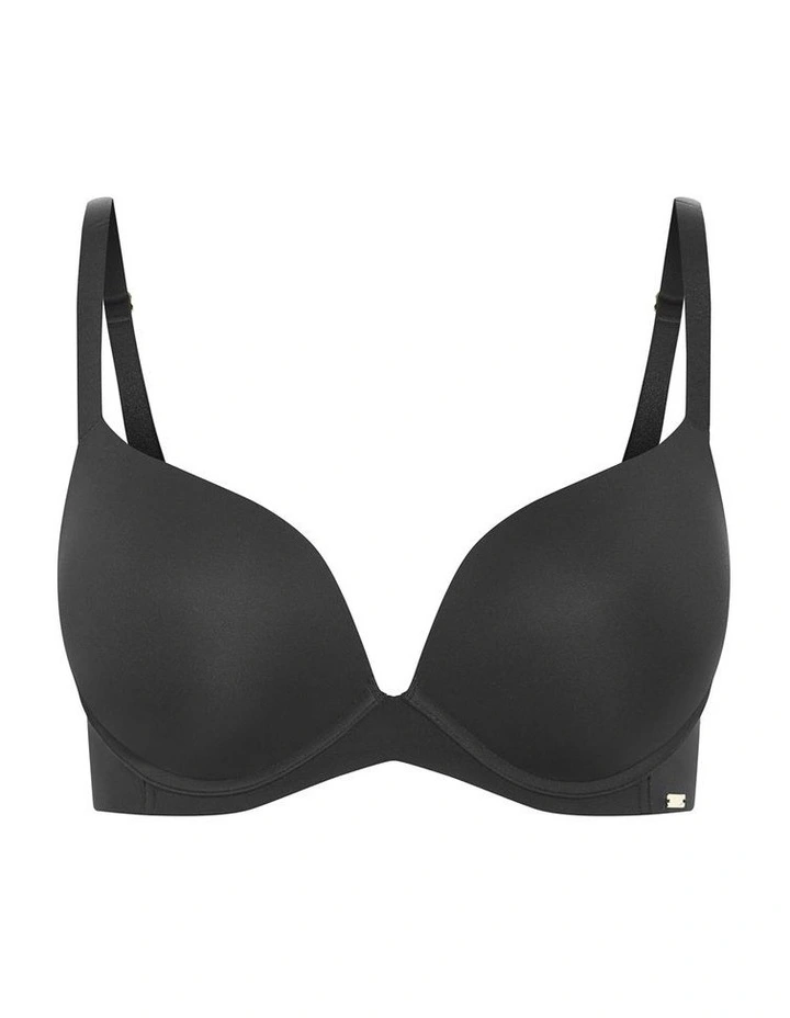 Luxe Microfibre Plunge T-shirt Bra in Black image 3
