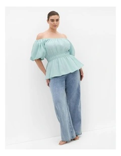 Lilli Puff Sleeve Top in Seafoam