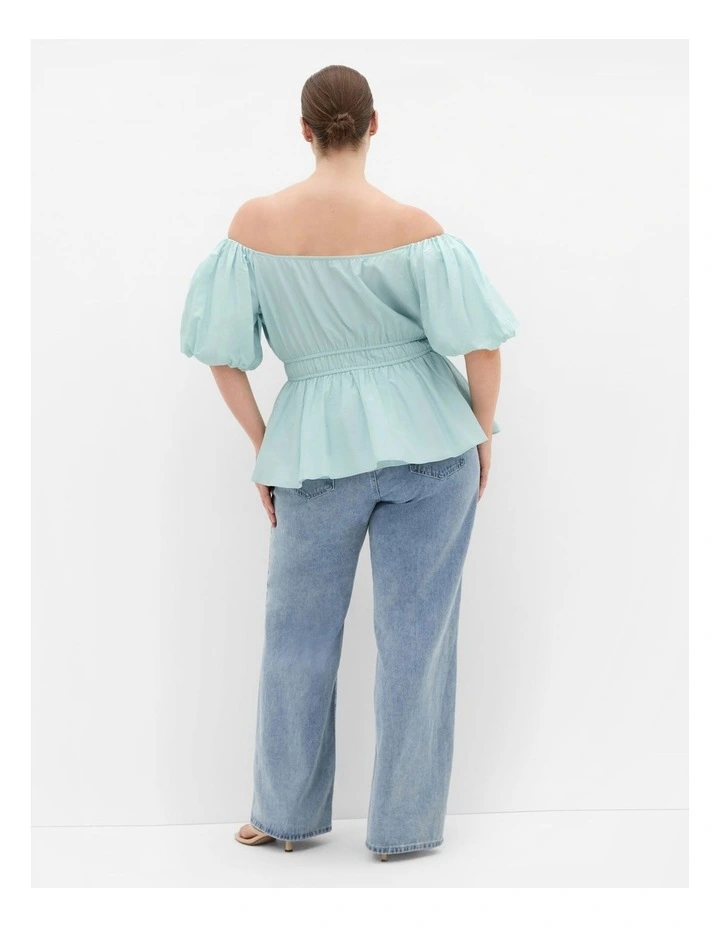 Lilli Puff Sleeve Top in Seafoam image 2