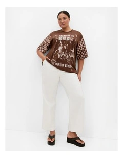 Oversized Cotton Tee in Chocolate Ink & Essence