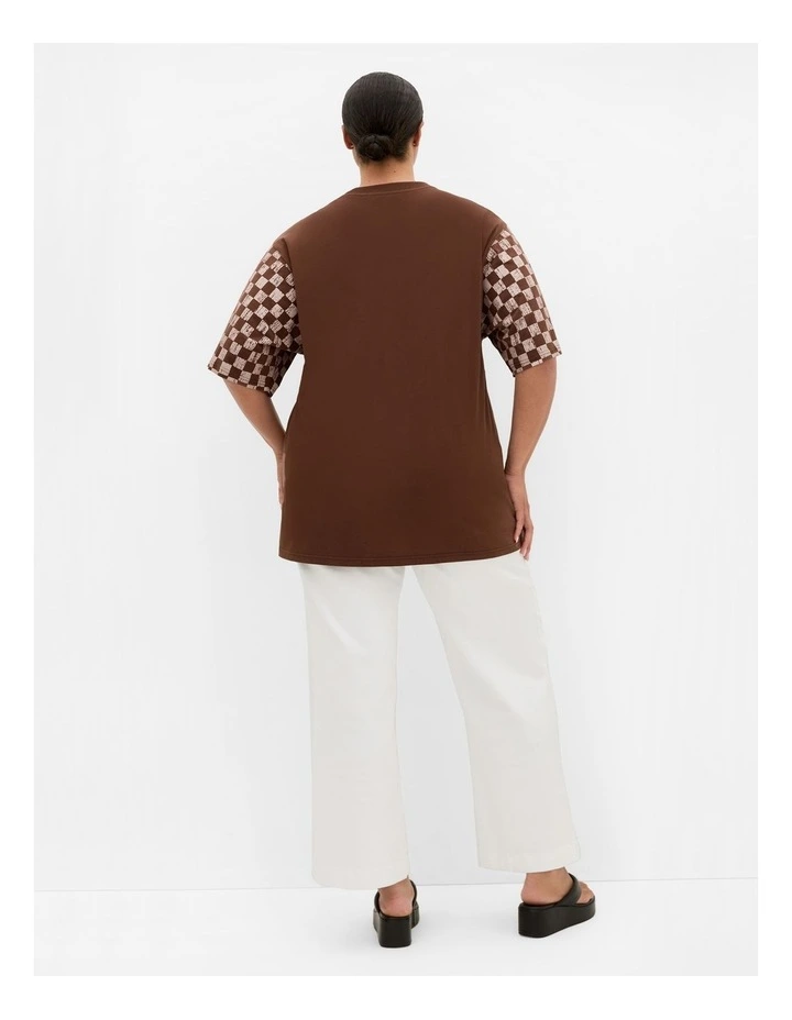 Oversized Cotton Tee in Chocolate Ink & Essence image 2