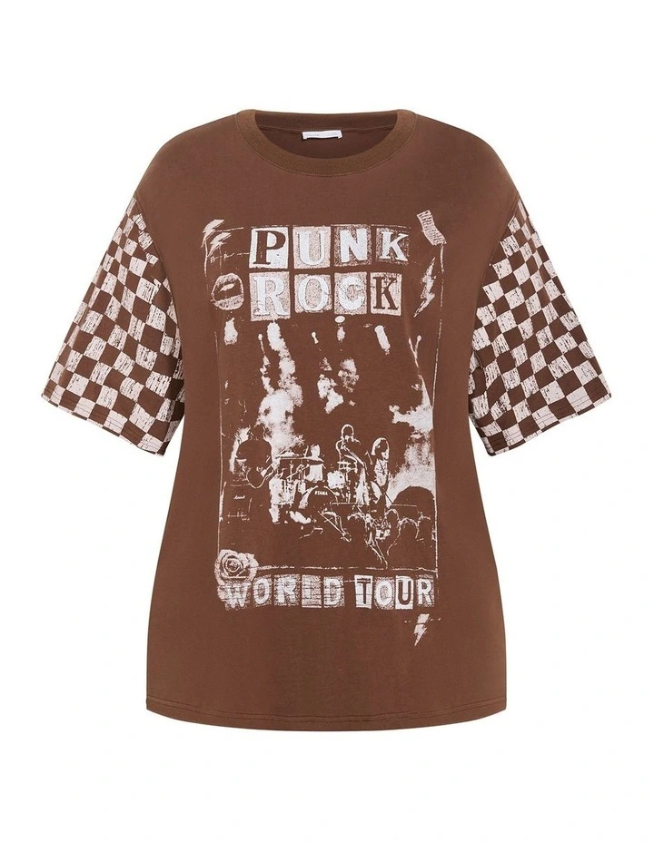 Oversized Cotton Tee in Chocolate Ink & Essence image 3