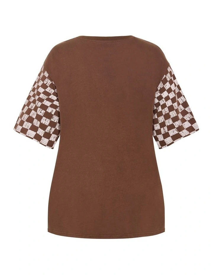 Oversized Cotton Tee in Chocolate Ink & Essence image 4