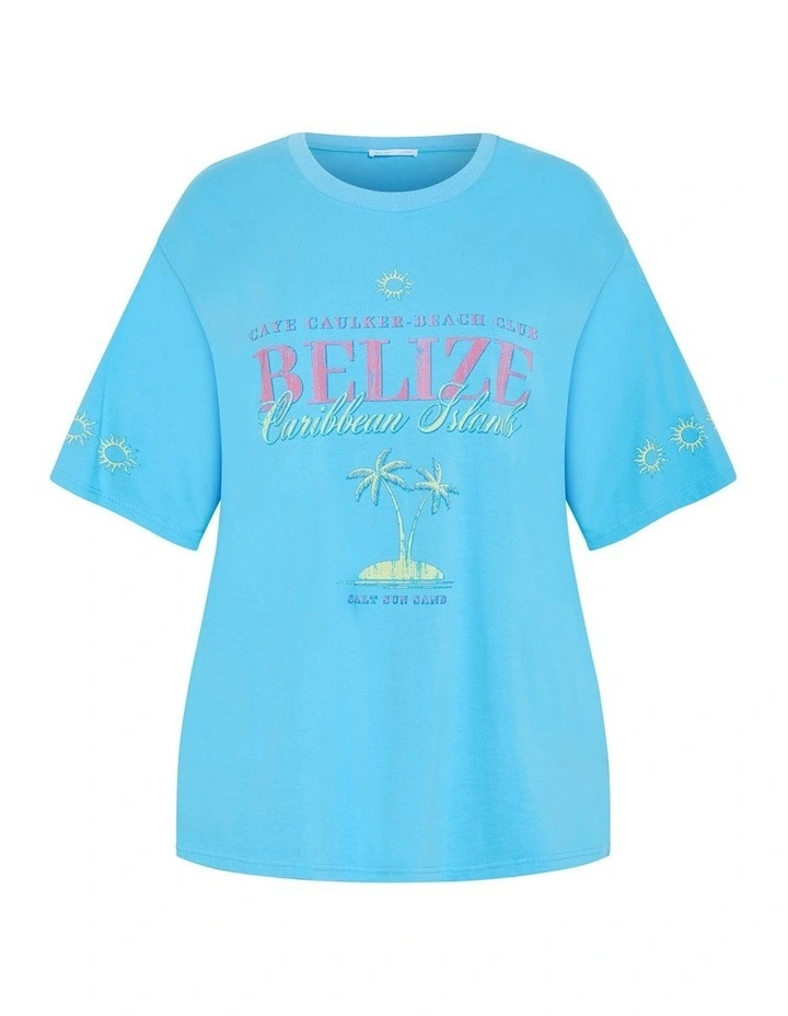 Out Of Office Oversized Tee in Blue image 3