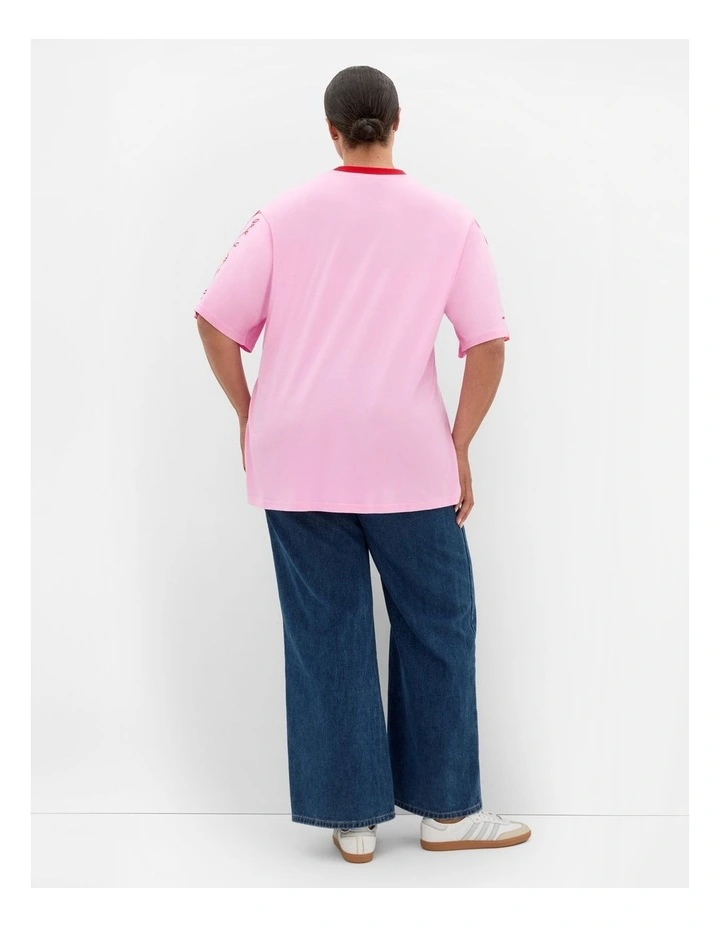 Chasing The Sun Oversized Tee in Pink image 2