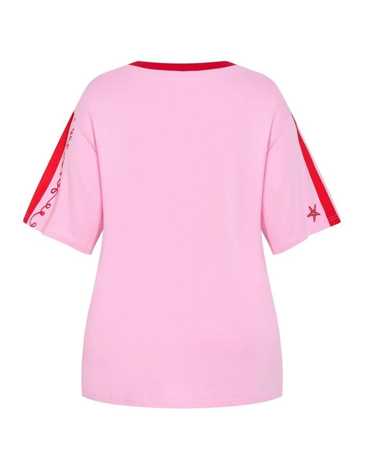 Chasing The Sun Oversized Tee in Pink image 4