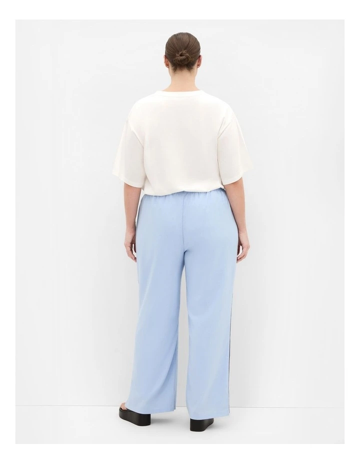 Side Stripe Linen Blend Pant in Soft Blue image 2
