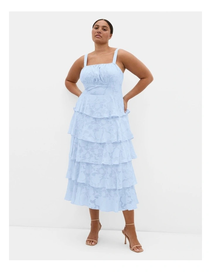 Daniela Ruffle Tier Dress in Sky Blue image 1