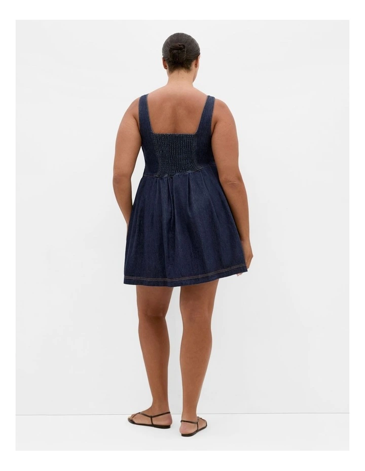 Alexa Denim Mini Dress in Dark Wash image 2