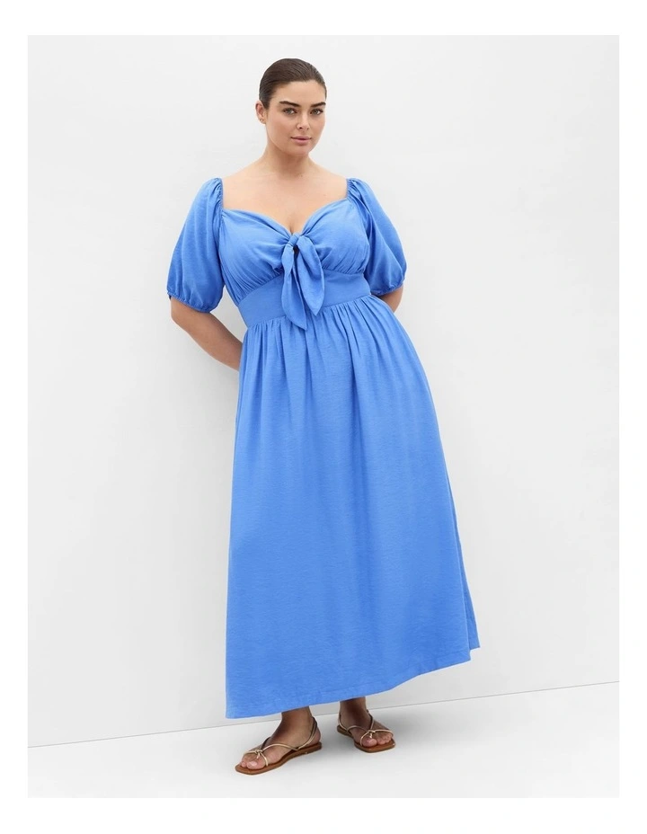 Villa Roma Tie Front Dress in Ocean Blue image 1