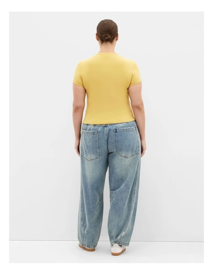 Micro Game Day Print Tee in Yellow image 2