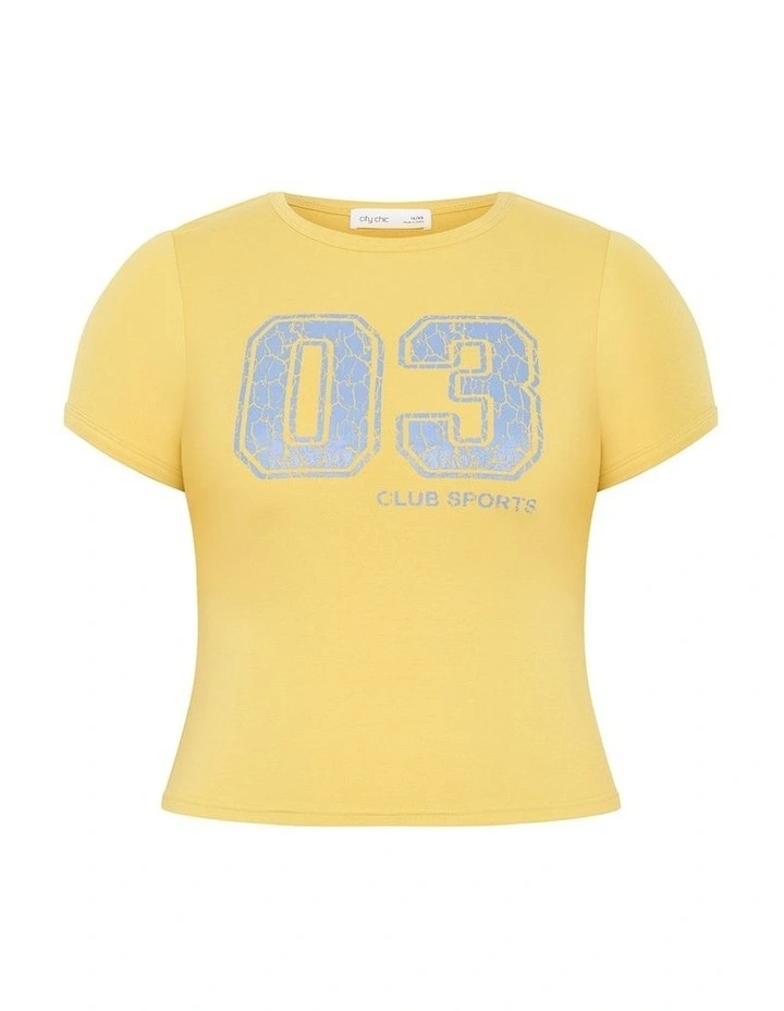 Micro Game Day Print Tee in Yellow image 3