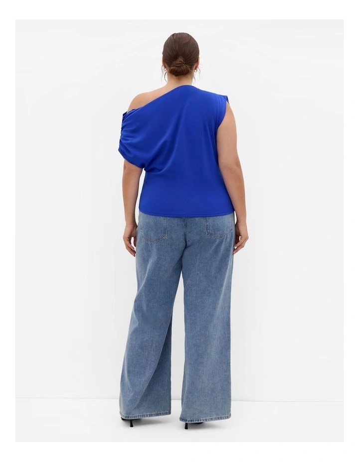 Imani Off Shoulder Top in Ocean Blue image 2