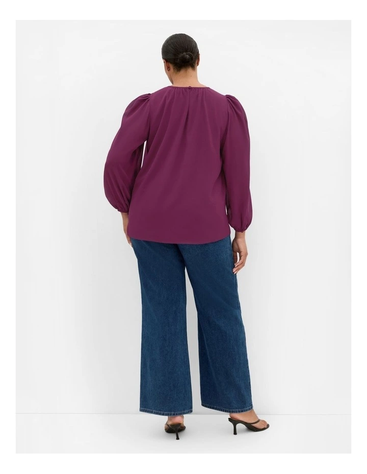 Kelly Sheer Sleeve Top in Jam image 2