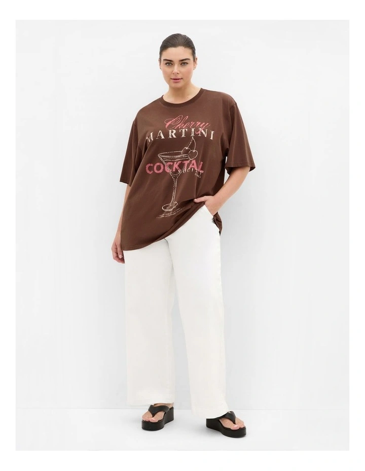 Martini Cotton Tee in Chocolate image 1