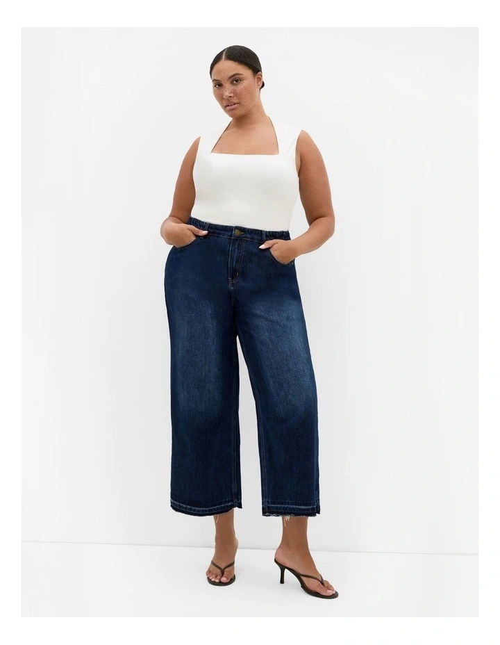 Harley Fit Wide Leg Crop Jean in Dark Wash image 1