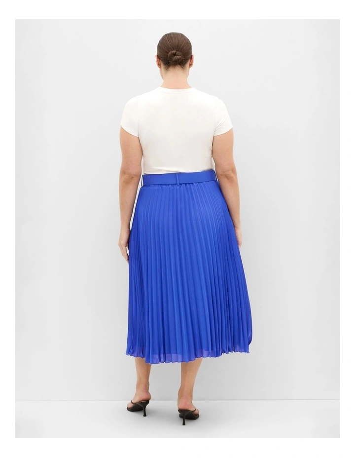 Petra Pleat Midi Skirt in Cerulean image 2