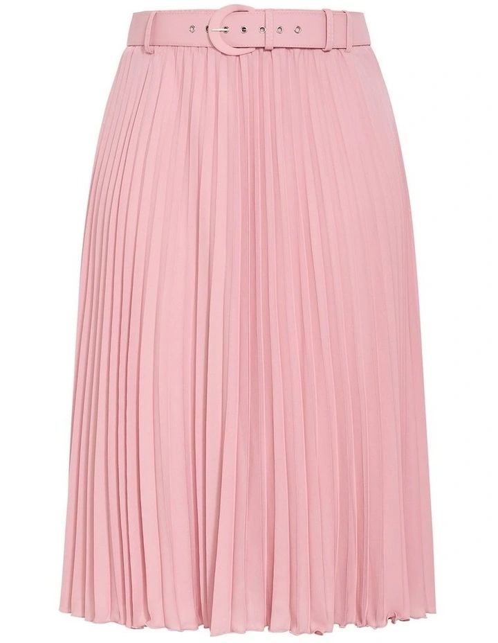 Petra Pleat Midi Skirt in Dusty Rose image 3