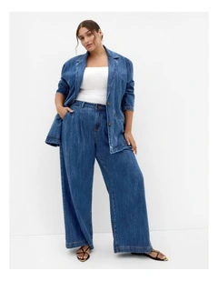 Harley Fit Freya Wide Leg Straight Jean in Mid Wash