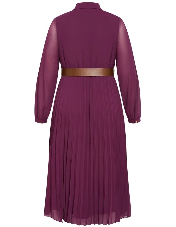 Honey Lane Pleat Midi Dress in Jam image 4