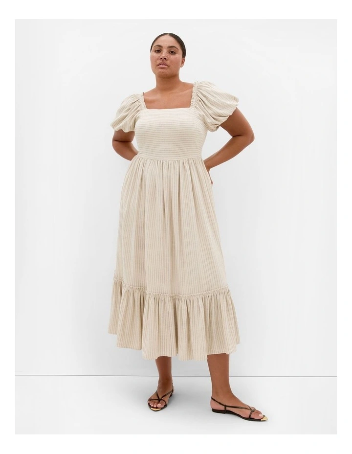 Simone Midi Dress in Stone image 1