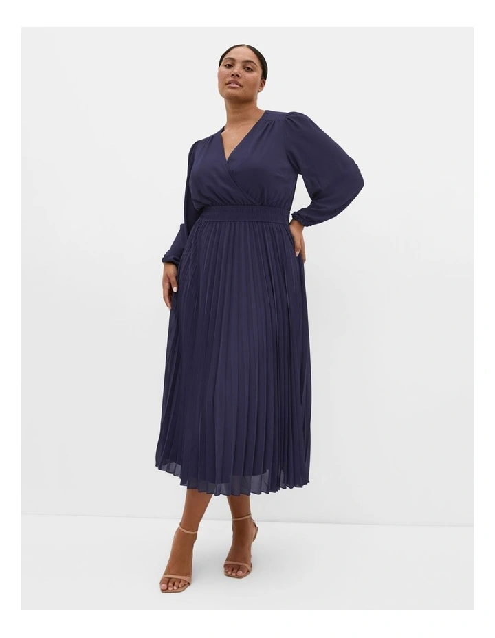 Georgina Pleat Maxi Dress in Navy image 1
